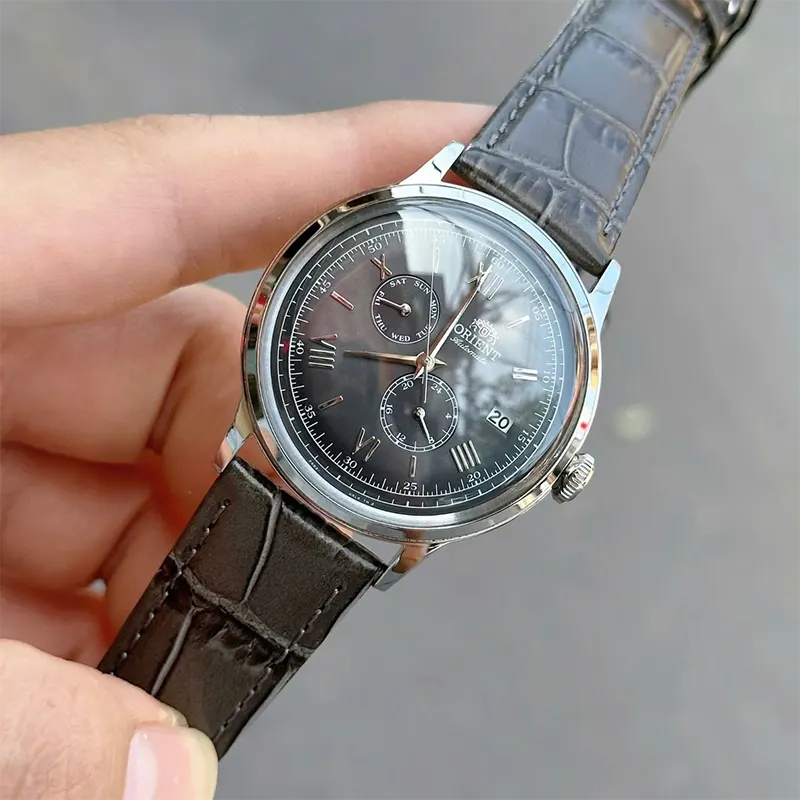 Orient Bambino Version 8 Automatic Leather Men's Watch- RA-AK0704N